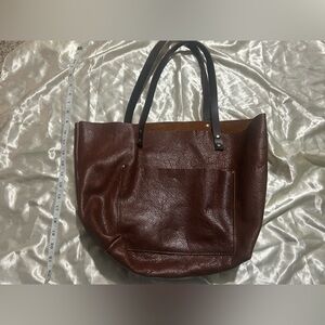 Portland Leather Goods Soft Brown Leather Tote Bag